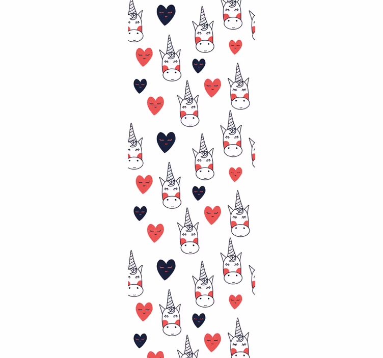Childrens blind with unicorn pattern and hearts - TenStickers
