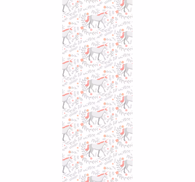Childrens blind unicorn pattern with leaves - TenStickers