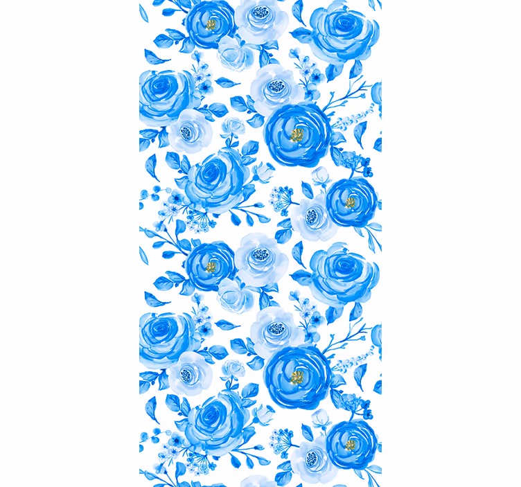 Childrens blind nordic style blue clock flowers - TenStickers