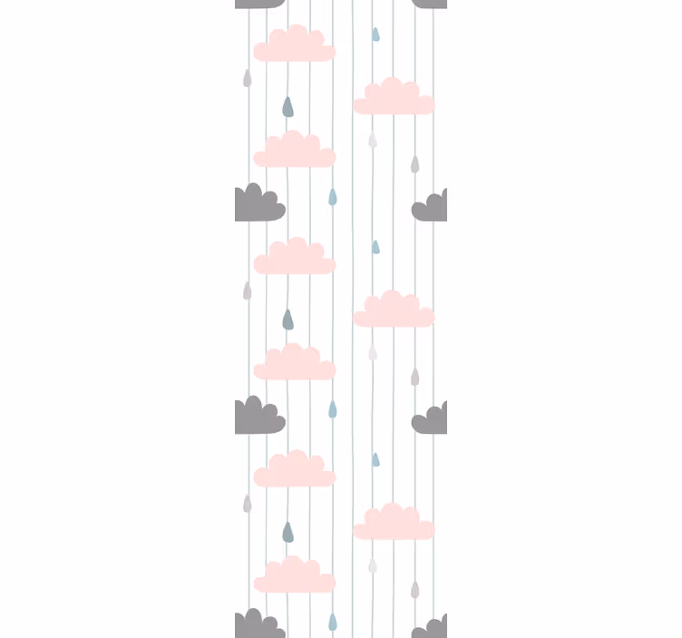 Childrens blind in pink and grey clouds - TenStickers