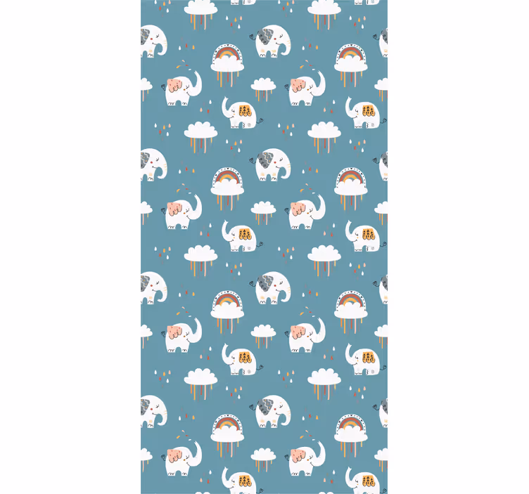 Childrens blind elephant in the rain - TenStickers
