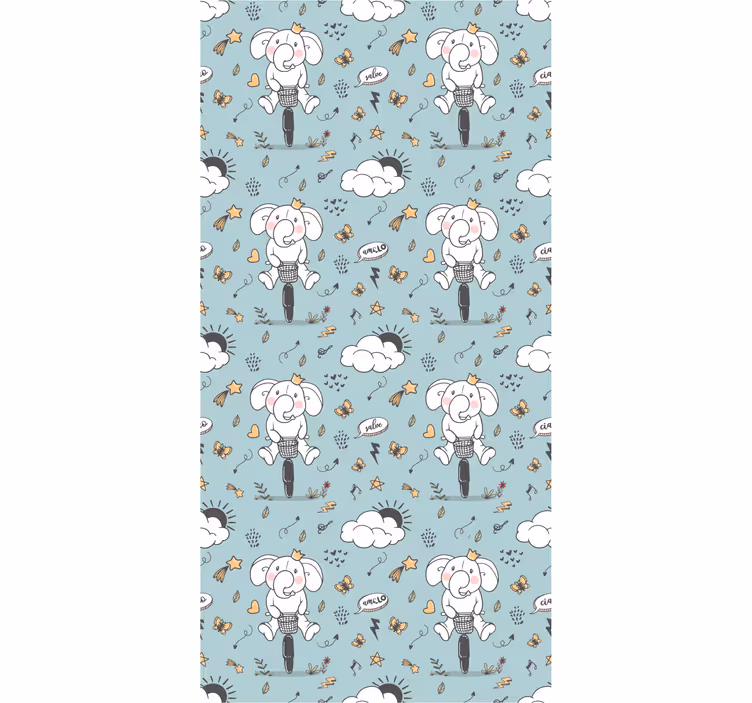 Childrens blind with waving elephants design - TenStickers