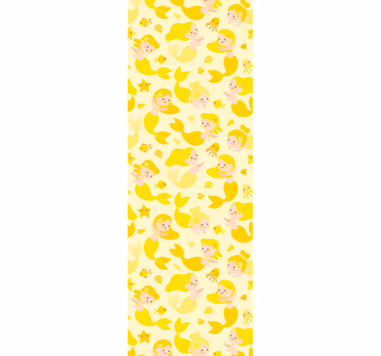 Childrens blind mermaid child yellow smiling - TenStickers