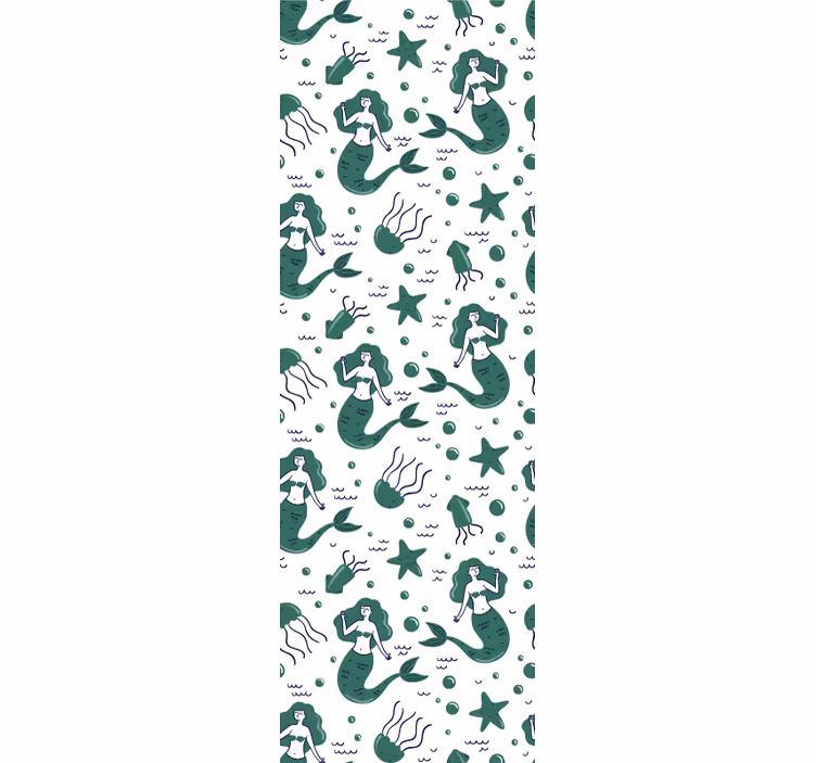 Childrens blind green mermaids - TenStickers