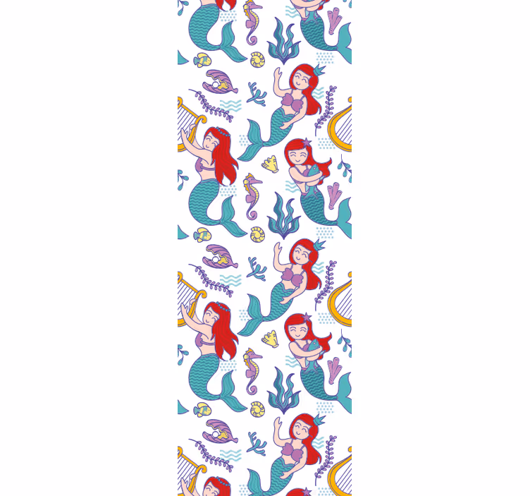 Childrens blind mermaid ariel smiling - TenStickers