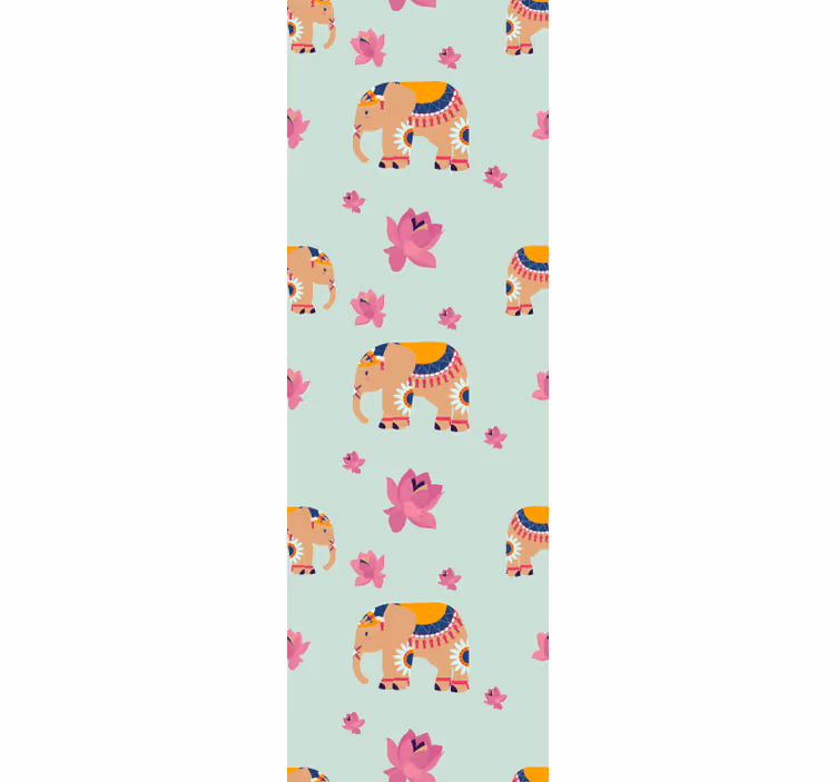 Childrens blind indian peach elephants - TenStickers
