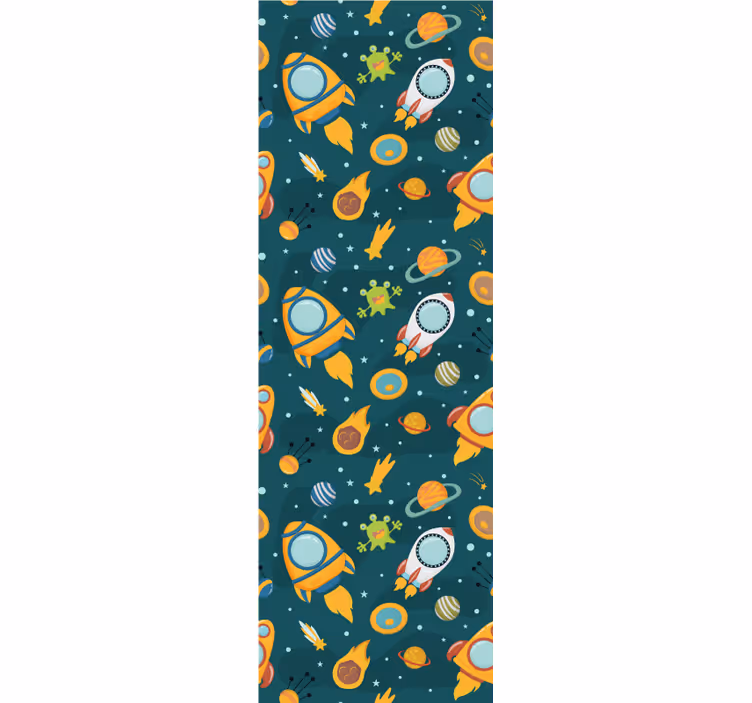 Childrens blind with round illustration of funny aliens - TenStickers