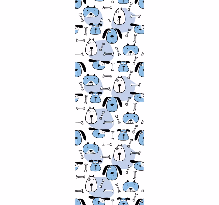 Childrens blind in blue dog drawing pattern - TenStickers
