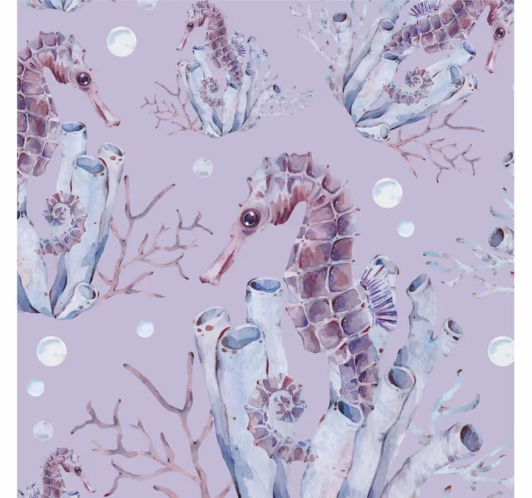 Childrens blind watercolor seahorse - TenStickers