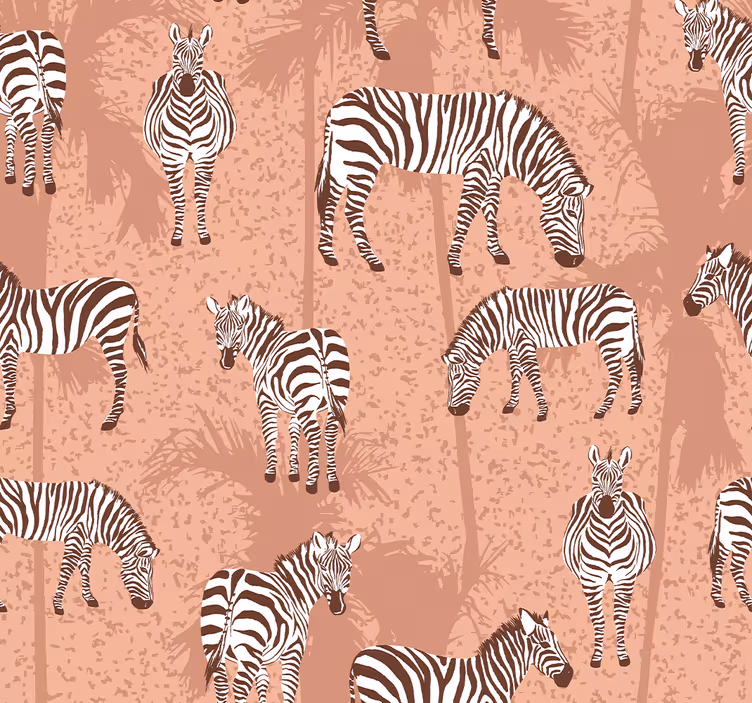 Childrens blind zebra and brown palm trees - TenStickers