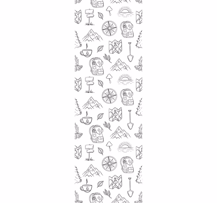 Childrens blind with hand drawn compass and mountain gear - TenStickers