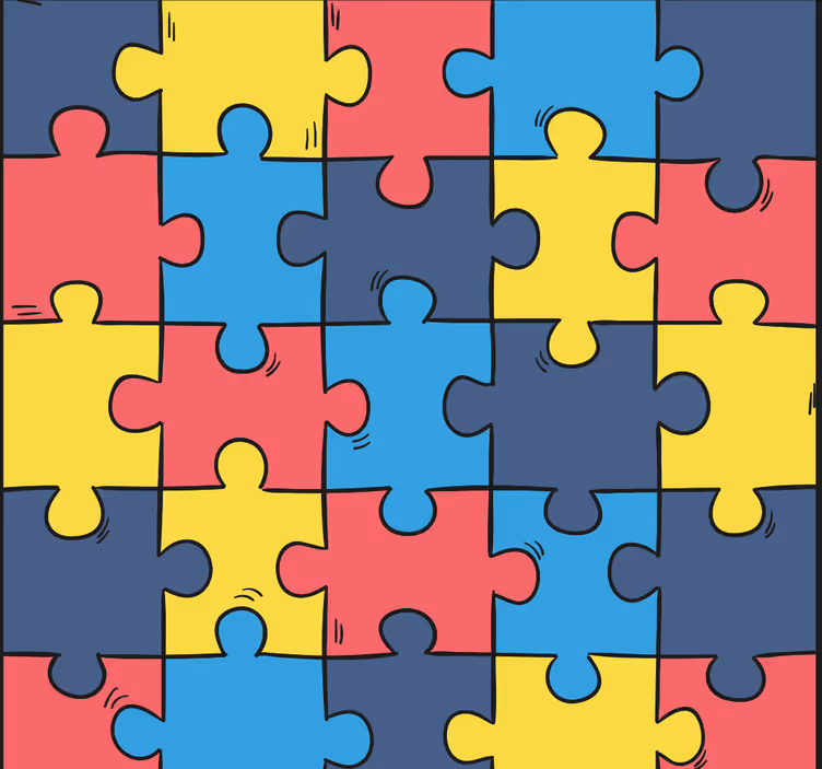 Childrens blind rainbow jigsaw - TenStickers