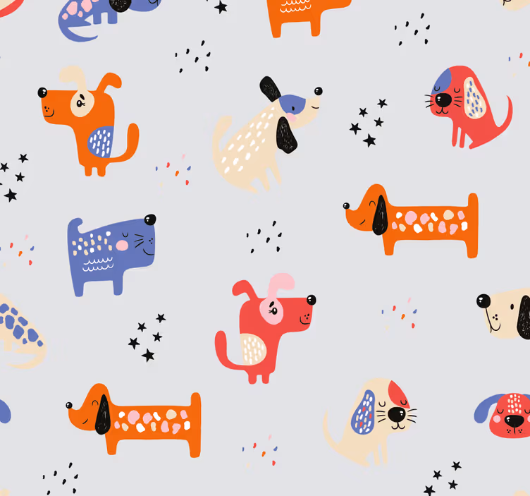 Childrens blind with illustrated dogs design - TenStickers