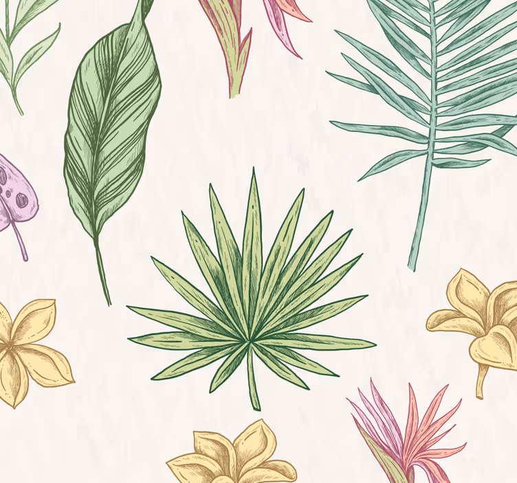 Childrens blind with flowers and palm trees - TenStickers