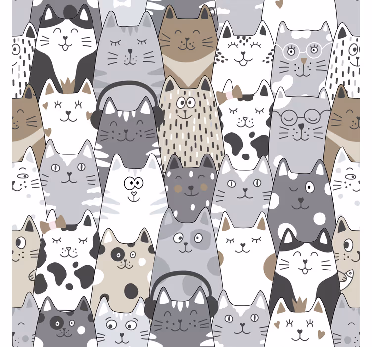 Childrens blind cartoon cats - TenStickers