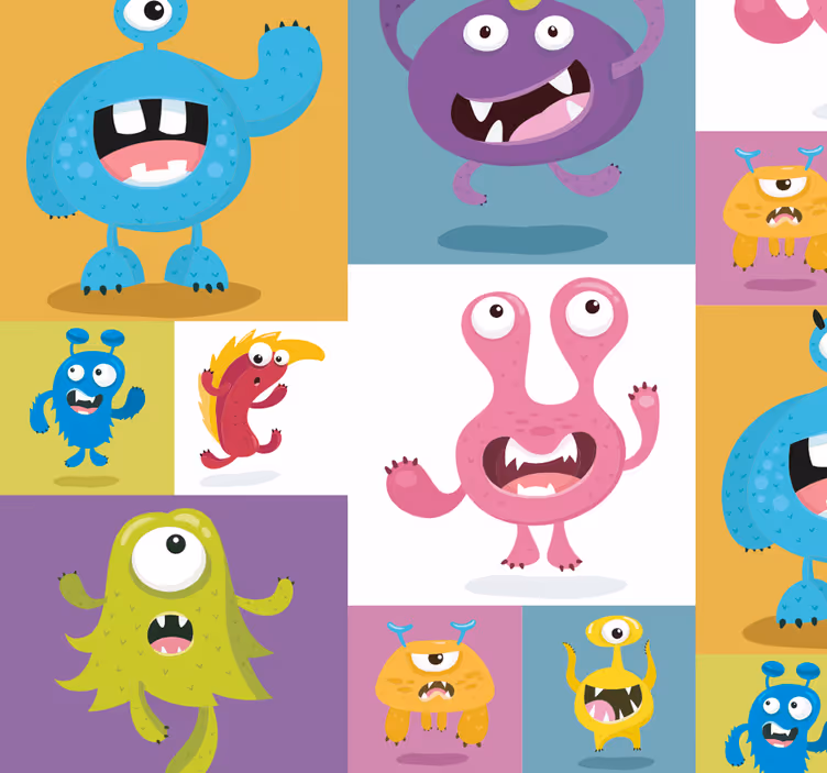 Childrens blind lovely monsters - TenStickers