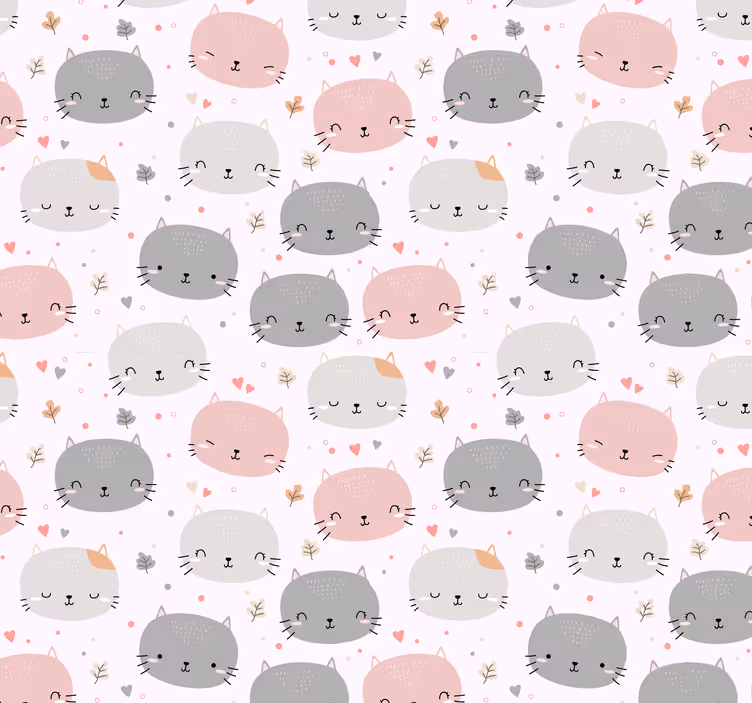Childrens blind with cute grey and pink kittens - TenStickers