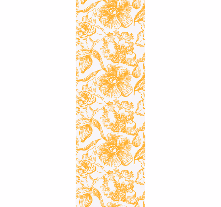 Office blind with yellow orchid flower pattern - TenStickers