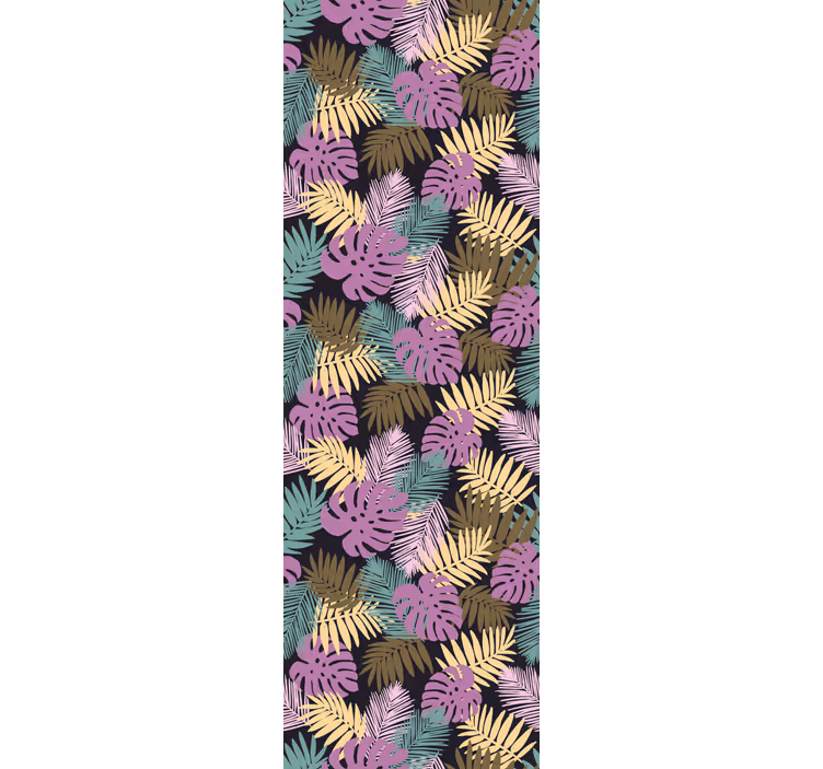 Office blind tropical green and pink leaves - TenStickers