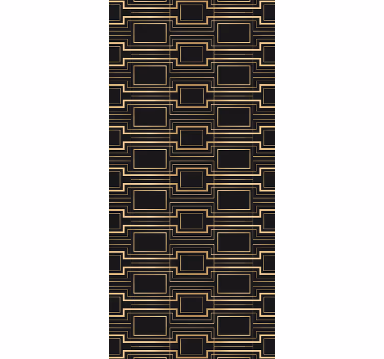 Office blind with gold frame art decor pattern - TenStickers