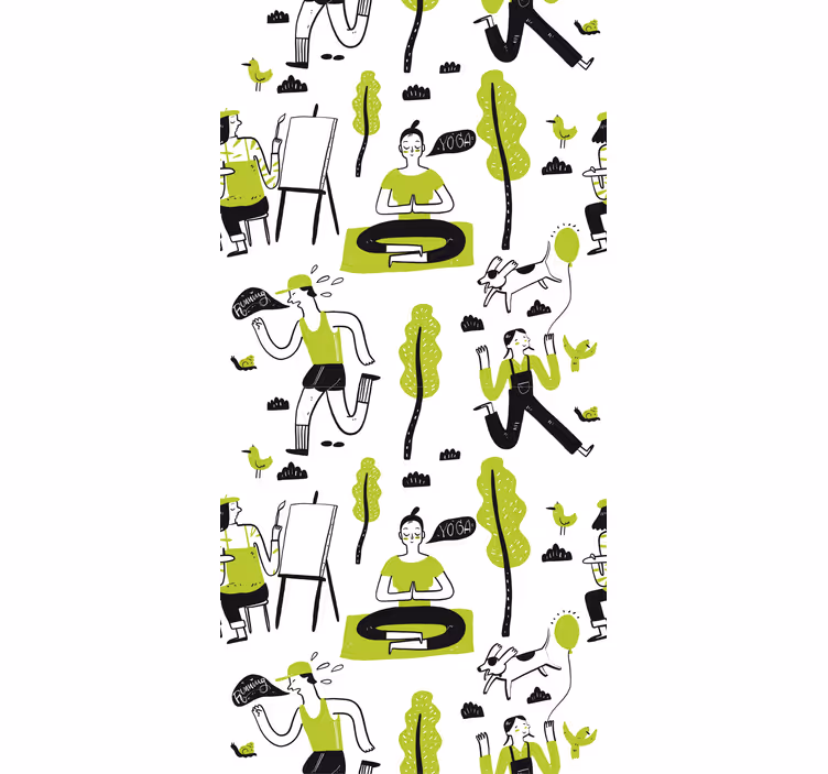Office blind healthy lifestyle doodle set - TenStickers