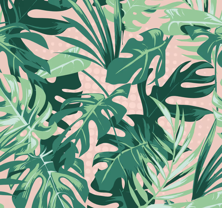 Office blind different shades of green leaves - TenStickers