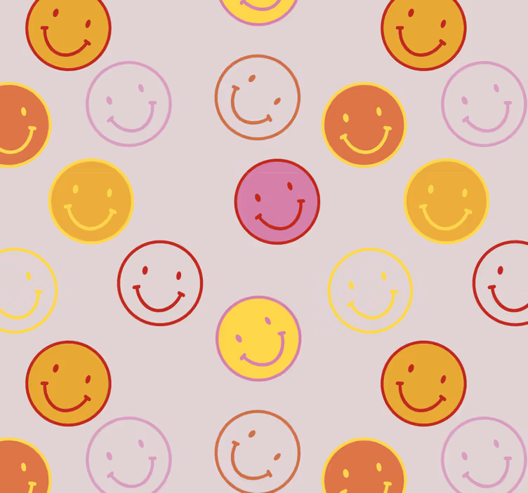 Teenage roller blind with pink and yellow smileys - TenStickers