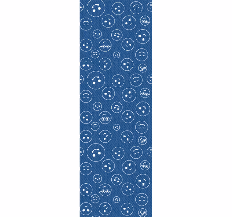 Teenage roller blind with navy blue smiley faces - TenStickers
