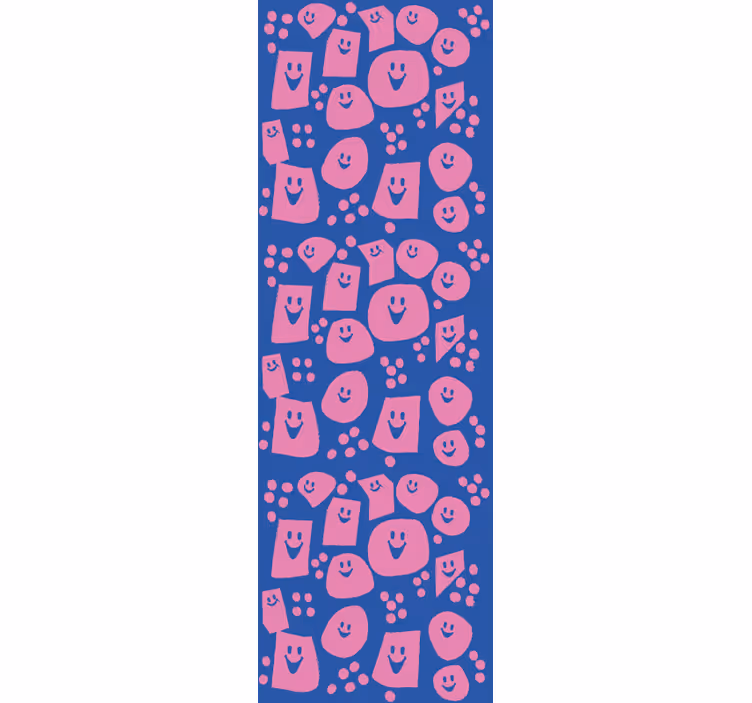 Teenage roller blind with geometric smiley faces - TenStickers