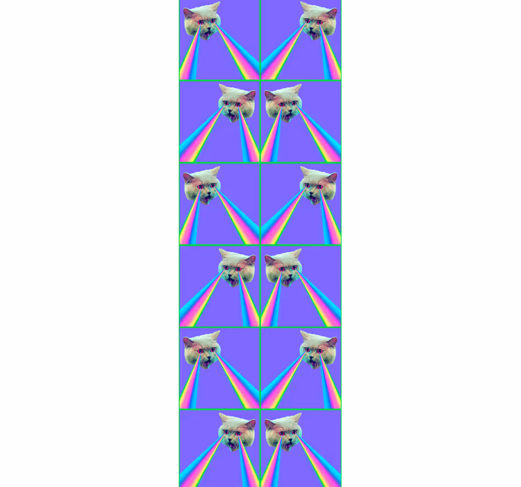 Teenage roller blind vaporwave laser cat design - TenStickers