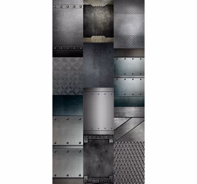 Teenage roller blind metal black block pattern - TenStickers