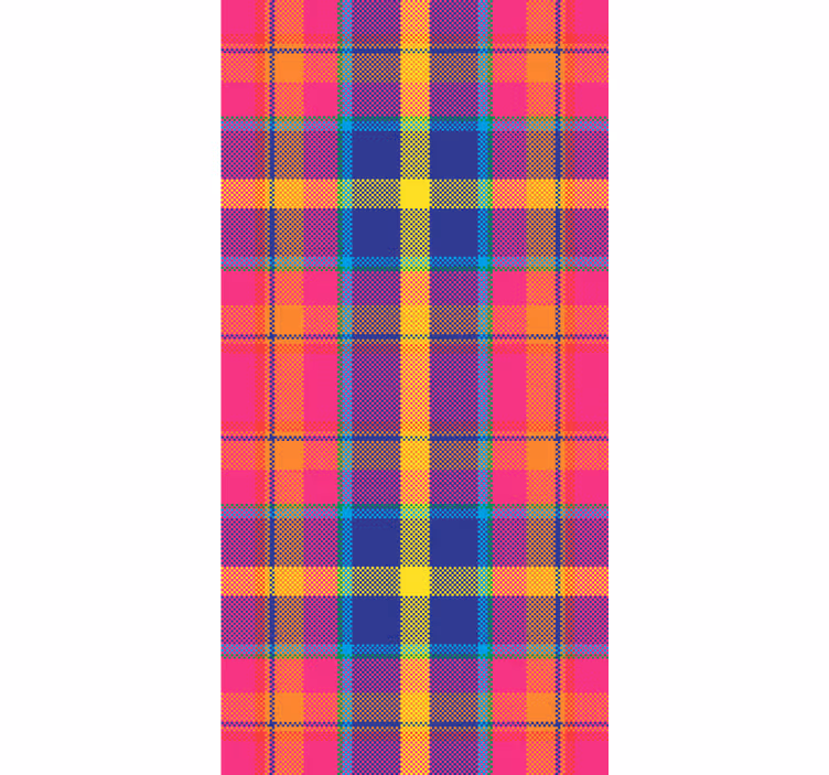 Teenage roller blind colourful gingham pattern - TenStickers