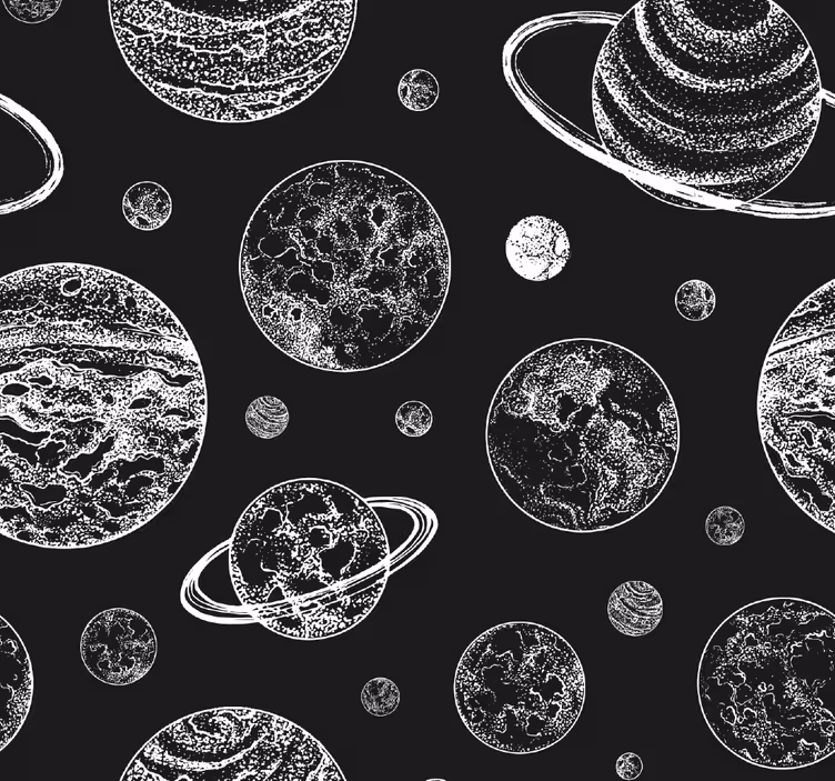 Teenage roller blind black and white space - TenStickers