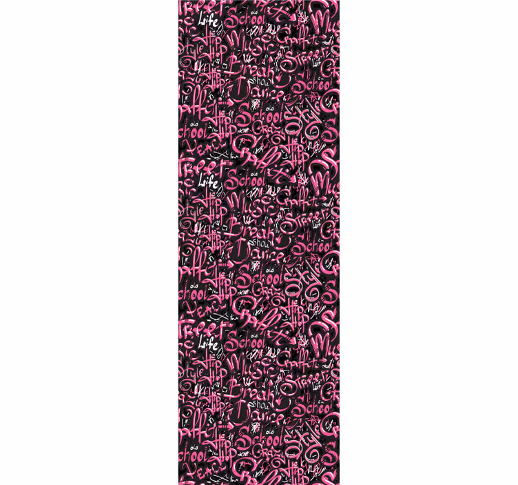 Teenage roller blind in pink and black graffiti - TenStickers