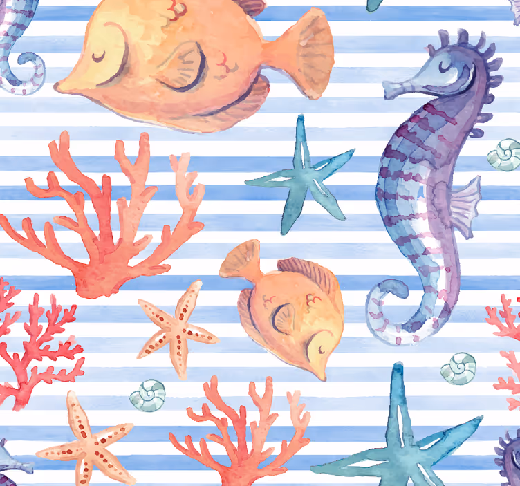 Teenage roller blind with ocean life design - TenStickers