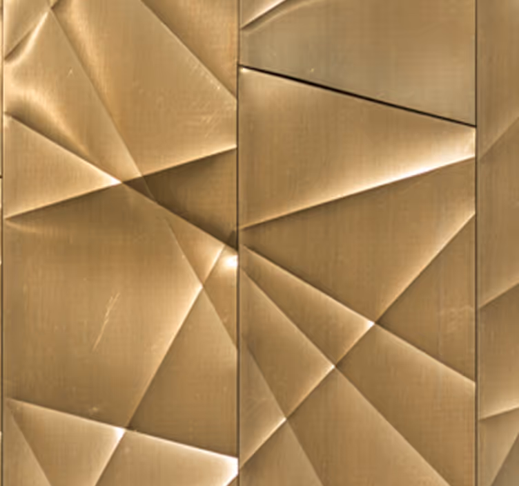 Teenage roller blind 3d golden polygon design - TenStickers