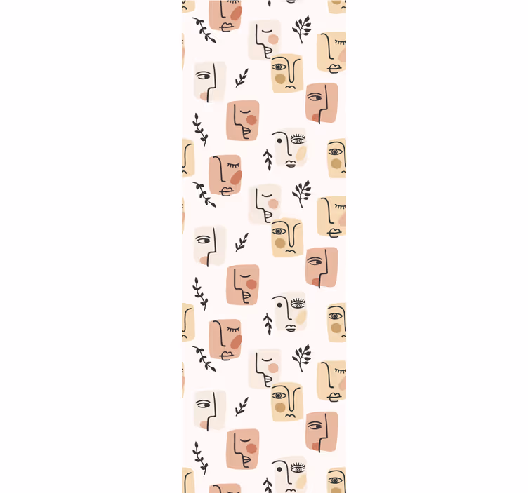 Teenage roller blind with abstract faces pattern - TenStickers