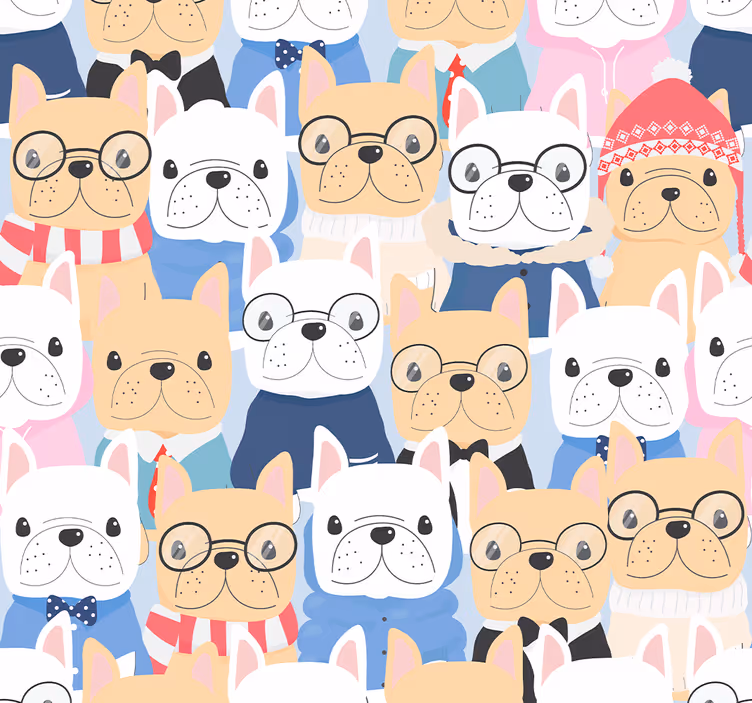 Teenage roller blind featuring adorable puppies - TenStickers