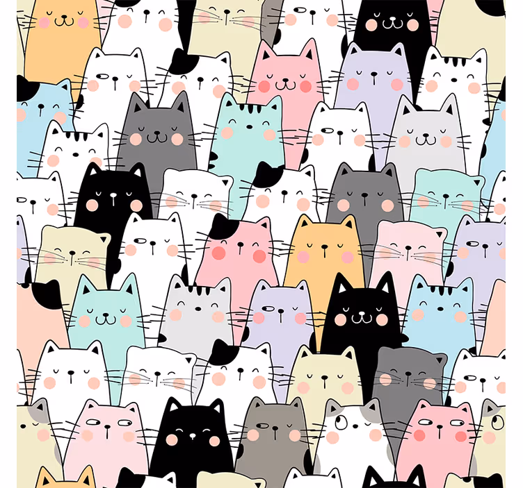 Teenage roller blind with cats design - TenStickers