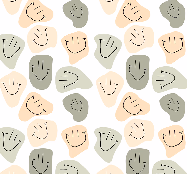 Teenage roller blind with simple neutral smiley faces - TenStickers