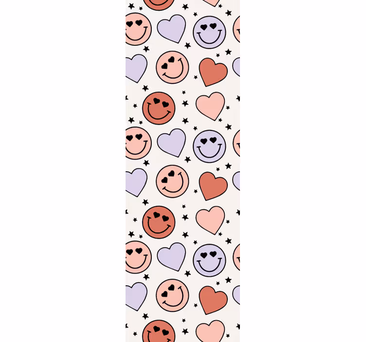 Teenage roller blind love and hearts smiley faces - TenStickers