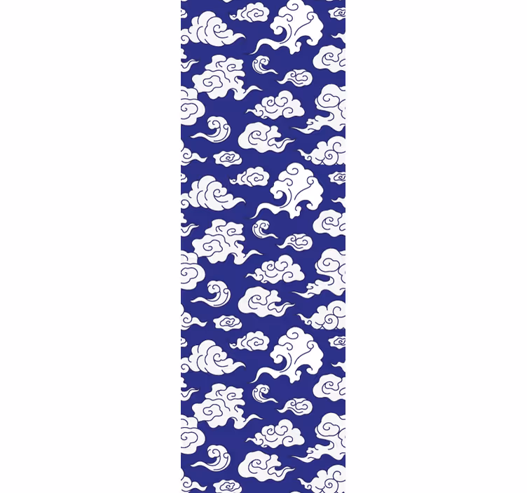 Modern blind with white cloud silhouettes on blue - TenStickers