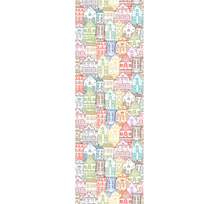 Modern blind hand-drawn houses seamless pattern - TenStickers