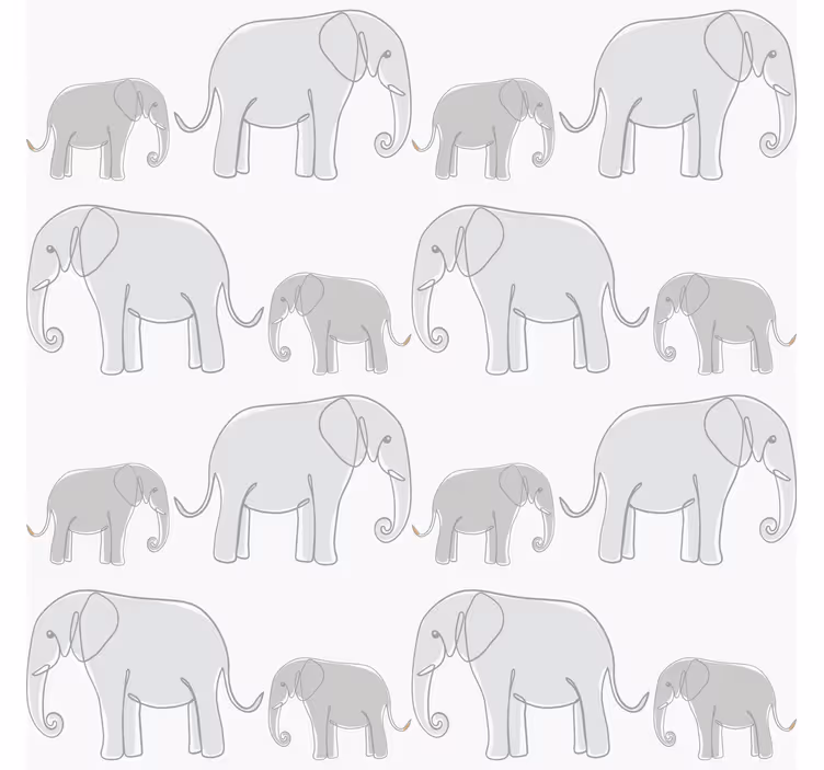 Grey blind with minimalist elephants design - TenStickers