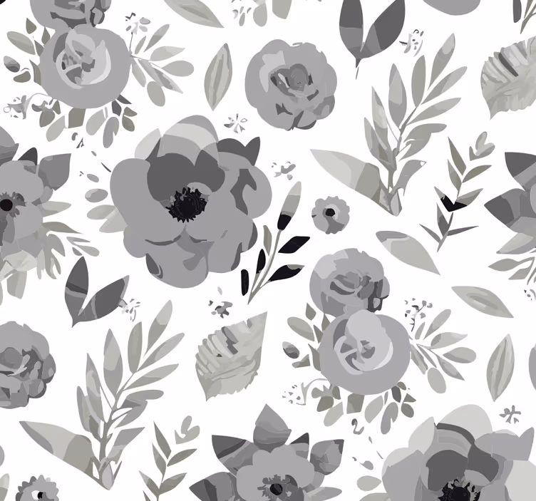 Grey blind aquarella flowers - TenStickers