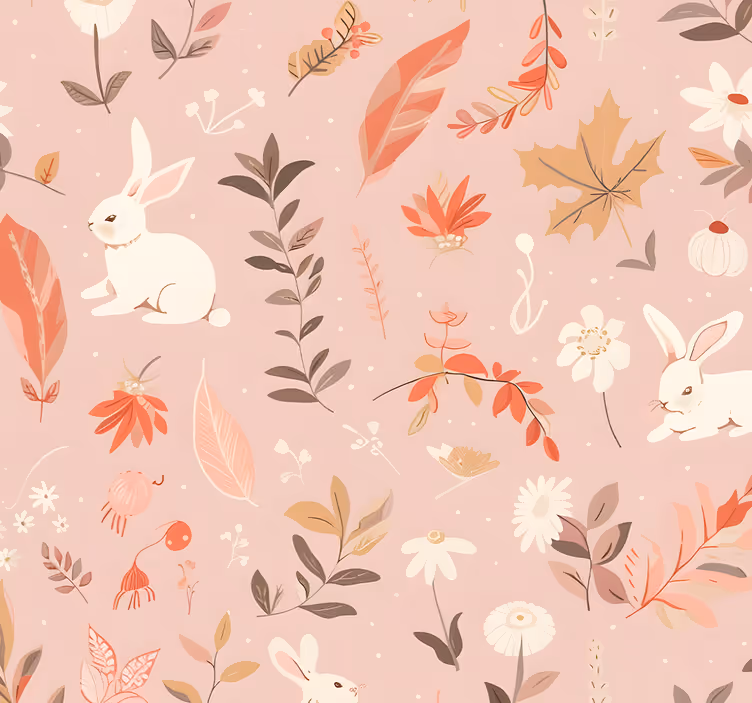 Pink blind autumn forest pattern - TenStickers