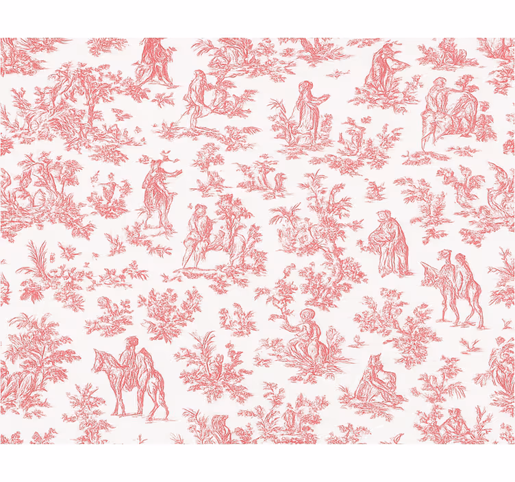 Pink blind in vintage countryside design - TenStickers