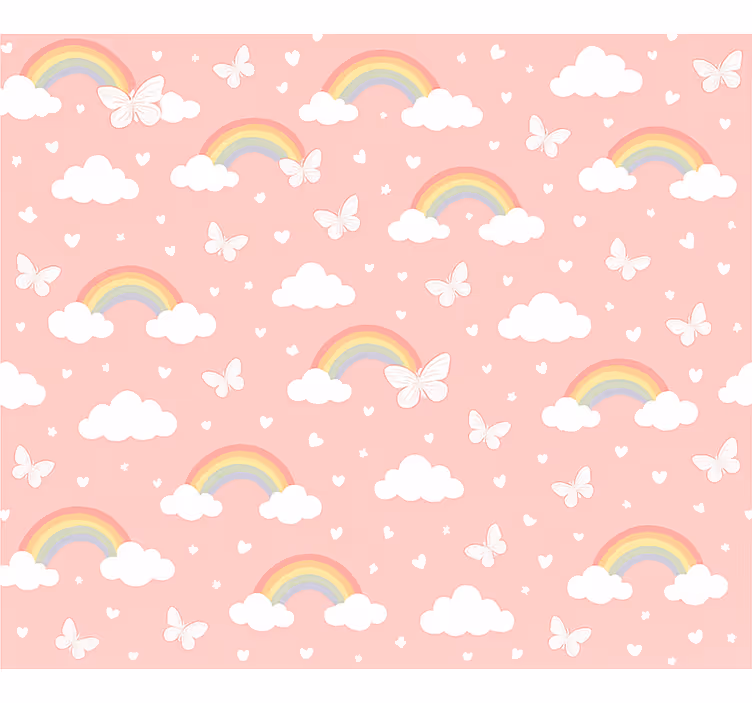 Pink blind in kids rainbow design - TenStickers