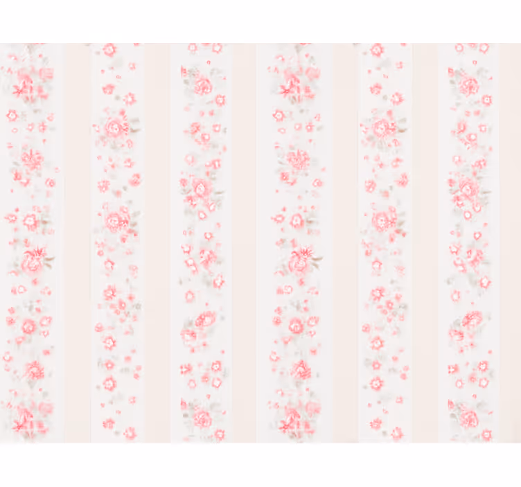 Pink blind pink retro floral stripes - TenStickers