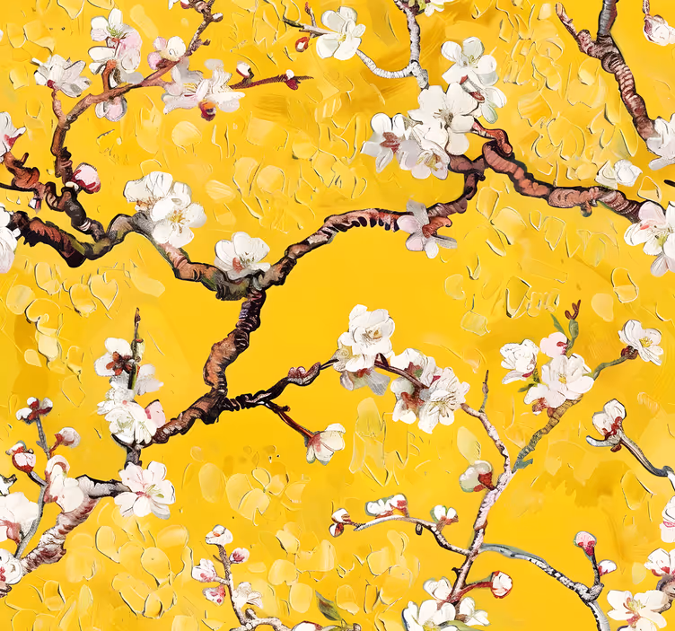 Yellow blind with floral spring design - TenStickers